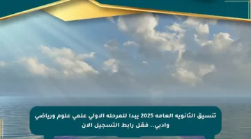 تنسيق الثانوية العامة 2025 يبدأ للمرحلة الأولى علمي علوم ورياضي وأدبي.. فعّل رابط التسجيل الآن